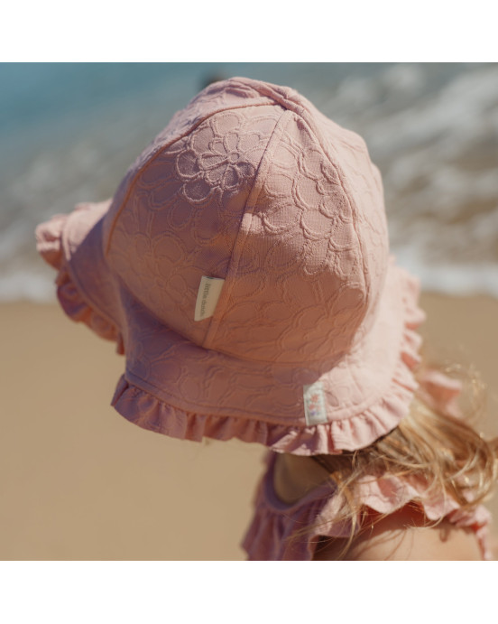 LITTLE DUTCH. Παιδικό καπέλο ήλιου Dreamy Pink Rose - Νο 1 (41-45εκ.)