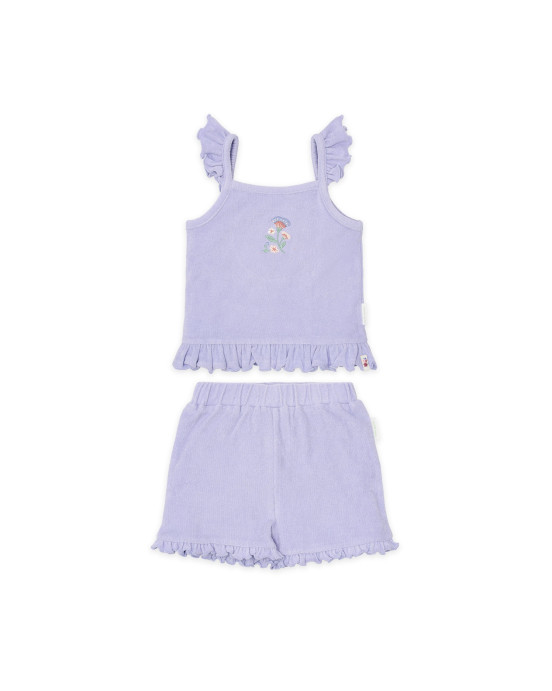 LITTLE DUTCH. Σετ μπλουζάκι και κοντό παντελονάκι Dreamy Purple - Νο 86/92