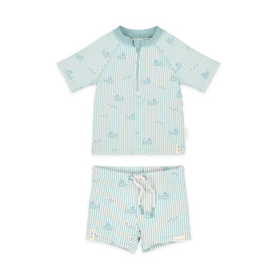 LITTLE DUTCH. Σετ μπλουζάκι κοντομάνικο και μαγιό UV για αγόρια Ocean Adventure - Νο 74/80