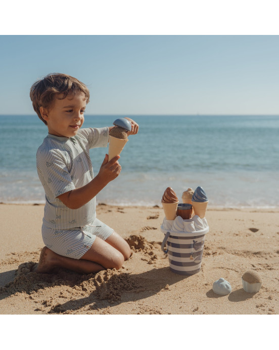 LITTLE DUTCH. Σετ μπλουζάκι κοντομάνικο και μαγιό UV για αγόρια Ocean Adventure - Νο 86/92
