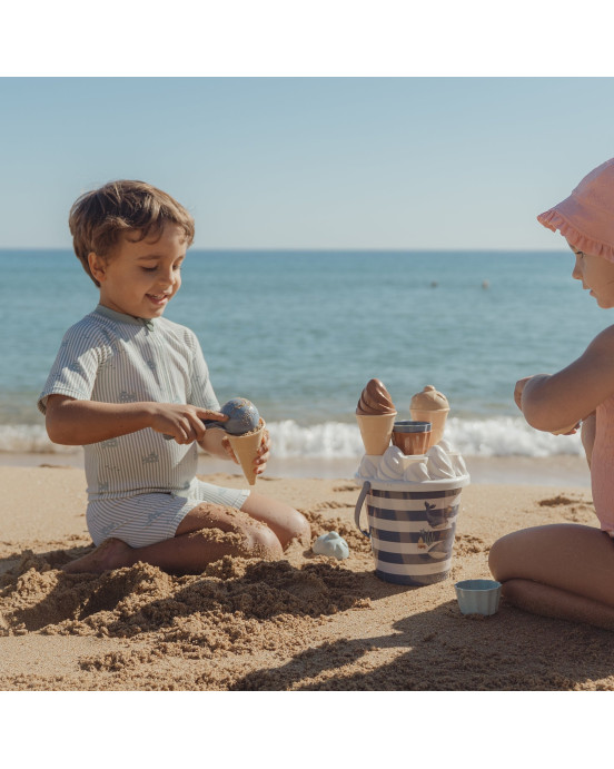 LITTLE DUTCH. Σετ μπλουζάκι κοντομάνικο και μαγιό UV για αγόρια Ocean Adventure - Νο 62/68