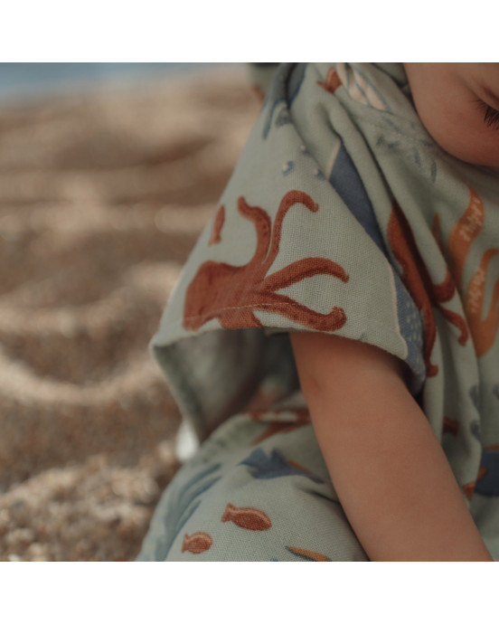 LITTLE DUTCH. Παιδικό πόντσο Ocean World Multicolour - One size