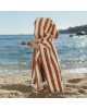 LITTLE DUTCH. Παιδικό πόντσο Ocean World Brown Stripe - One size