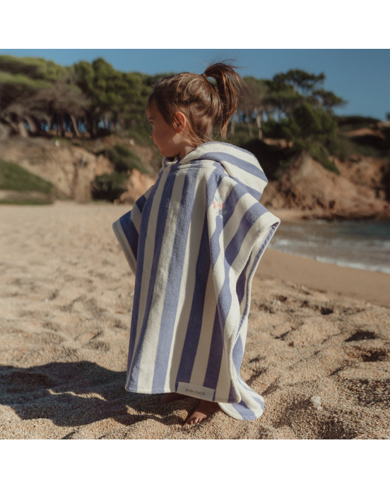 LITTLE DUTCH. Παιδικό πόντσο Dreamy Purple Stripe - One size