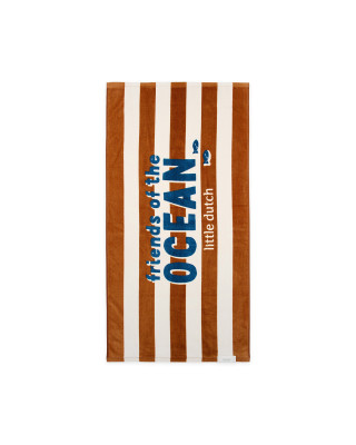LITTLE DUTCH. Πετσέτα θαλάσσης Ocean World Brown Stripe - 60x120