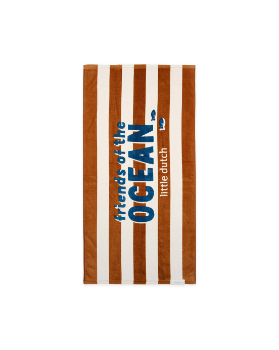 LITTLE DUTCH. Πετσέτα θαλάσσης Ocean World Brown Stripe - 60x120