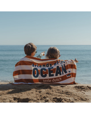 LITTLE DUTCH. Πετσέτα θαλάσσης Ocean World Brown Stripe - 60x120
