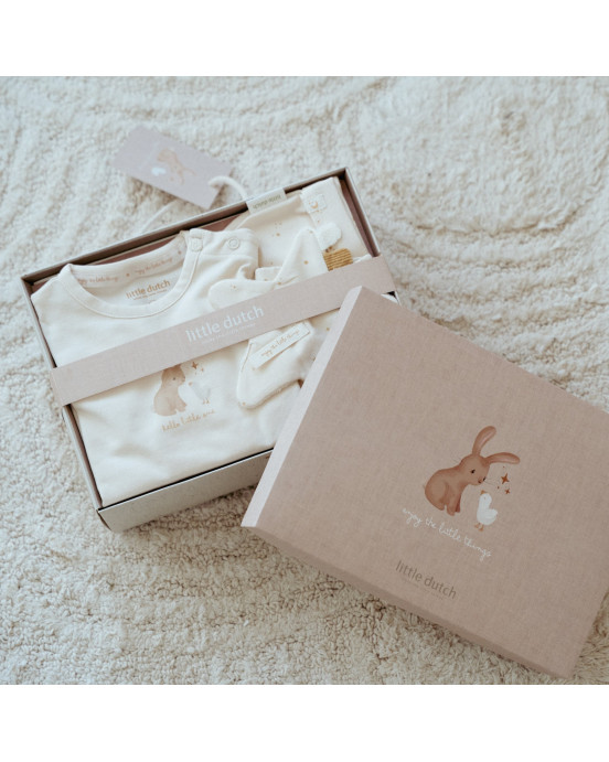 LITTLE DUTCH. Σετ δώρου με ρουχαλάκια Newborn Naturals - Νο 62/68