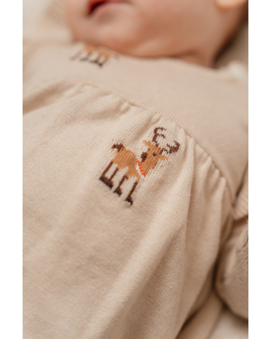 LITTLE DUTCH. Χριστουγεννιάτικο μακρυμάνικο πλεκτό φορεματάκι με βολάν - Νο 62