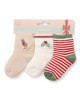 LITTLE DUTCH. Σετ 3 ζευγάρια βρεφικές κάλτσες Christmas - Νο 1