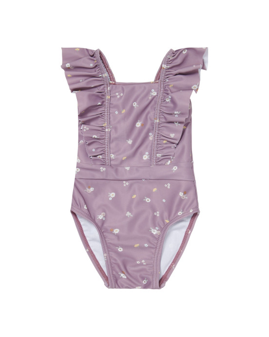 LITTLE DUTCH. Ολόσωμο μαγιό με βολάν για κορίτσια Mauve Blossom - 62/68