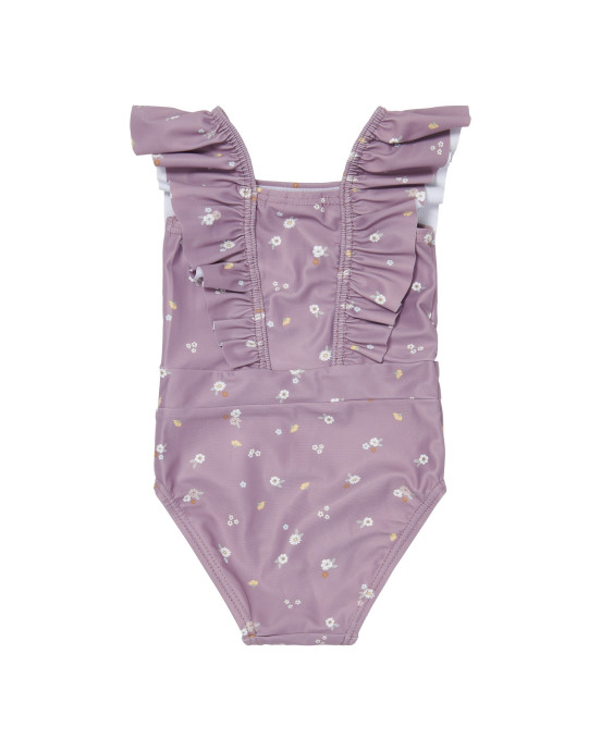 LITTLE DUTCH. Ολόσωμο μαγιό με βολάν για κορίτσια Mauve Blossom - 62/68