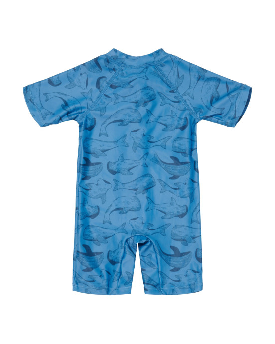 LITTLE DUTCH. Ολόσωμο μαγιό για αγόρια με προστασία UV Sea Life Blue - Νο 62/68