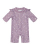 LITTLE DUTCH. Ολόσωμο κοντομάνικο μαγιό με βολάν Mauve Blossom - 62/68