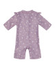 LITTLE DUTCH. Ολόσωμο κοντομάνικο μαγιό με βολάν Mauve Blossom - 62/68