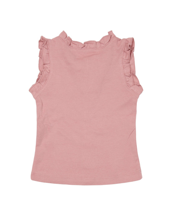 LITTLE DUTCH. Μπλουζάκι αμάνικο με κουμπάκια Vintage Pink - 68