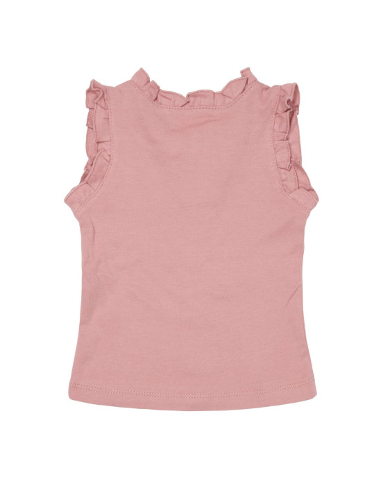 LITTLE DUTCH. Μπλουζάκι αμάνικο με κουμπάκια Vintage Pink - 86