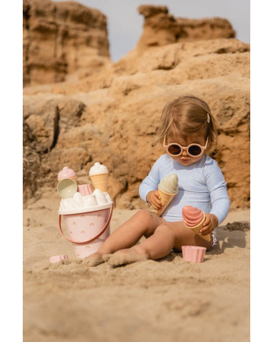 LITTLE DUTCH. Ολόσωμο μακρυμάνικο μαγιό για κορίτσια Daisies Blue - Νο 62/68