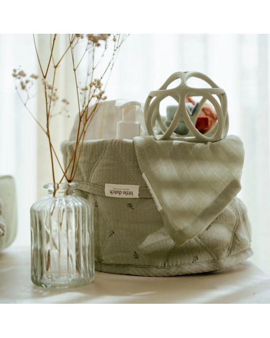 LITTLE DUTCH. Καλάθι αλλαξιέρας καπιτονέ μικρό Pure Sage