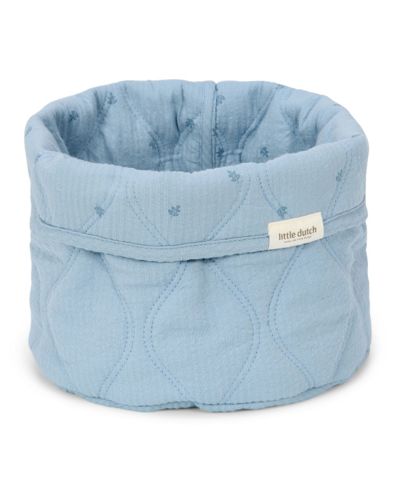 LITTLE DUTCH. Καλάθι αλλαξιέρας καπιτονέ μικρό Pure Denim Blue