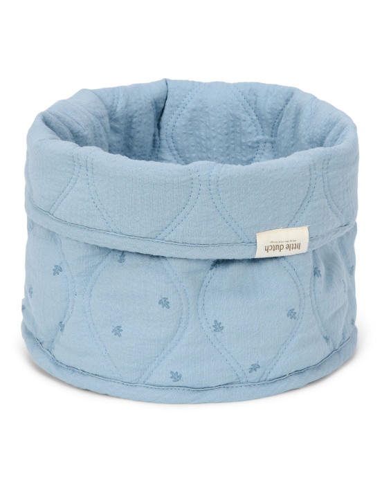 LITTLE DUTCH. Καλάθι αλλαξιέρας καπιτονέ μικρό Pure Denim Blue