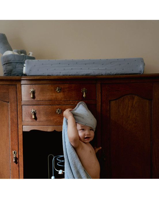 LITTLE DUTCH. Καλάθι αλλαξιέρας καπιτονέ μικρό Pure Denim Blue