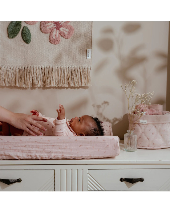 LITTLE DUTCH. Καλάθι αλλαξιέρας καπιτονέ μικρό Pure Blossom