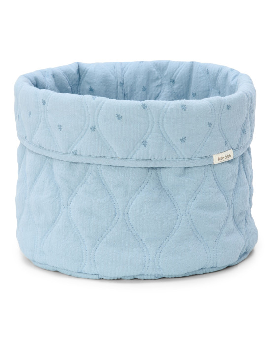 LITTLE DUTCH. Καλάθι αλλαξιέρας καπιτονέ μεγάλο Pure Denim Blue