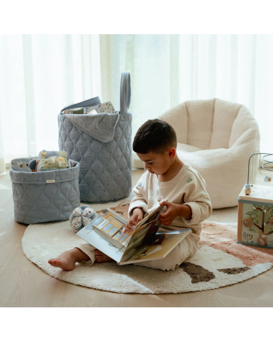 LITTLE DUTCH. Καλάθι αλλαξιέρας καπιτονέ μεγάλο Pure Denim Blue