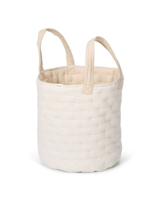 LITTLE DUTCH. Καλάθι αποθήκευσης μεγάλο Pure Soft Beige Stripe