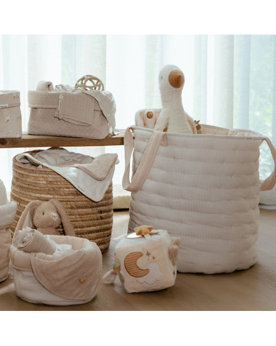 LITTLE DUTCH. Καλάθι αποθήκευσης μεγάλο Pure Soft Beige Stripe