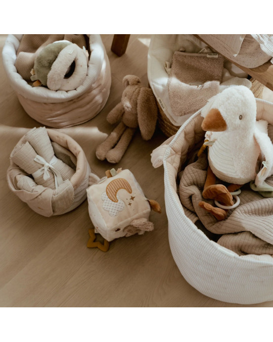 LITTLE DUTCH. Καλάθι αποθήκευσης μεγάλο Pure Soft Beige Stripe