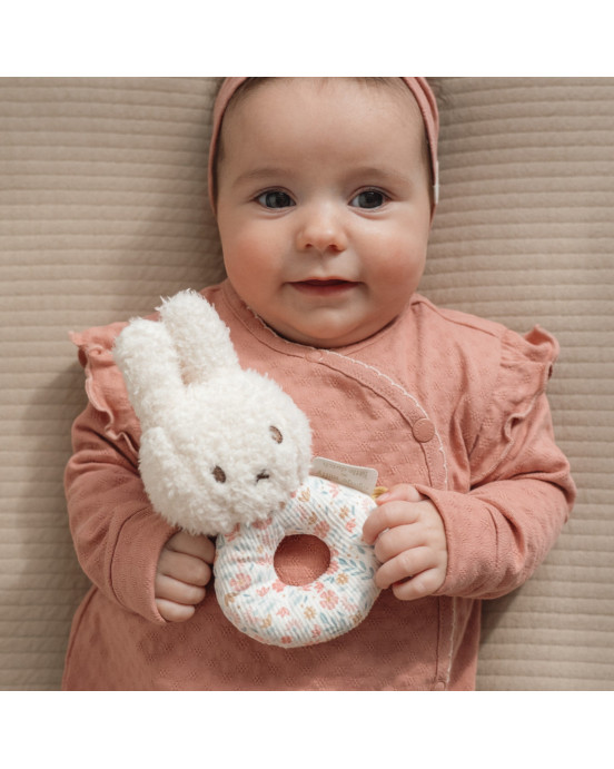 LITTLE DUTCH. Υφασμάτινη κουδουνίστρα Miffy - Lucky Blossom GRS