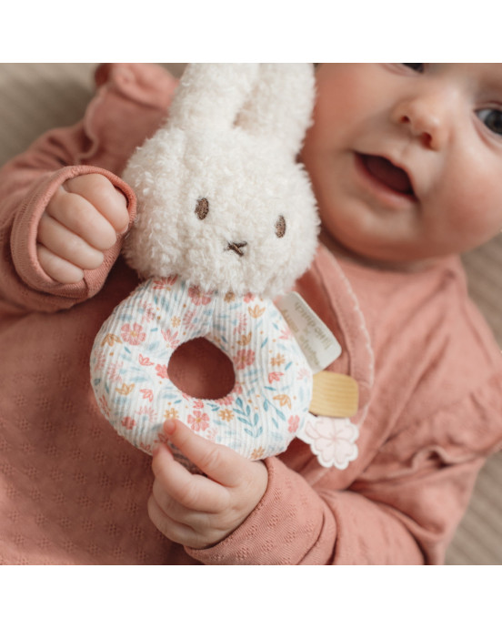 LITTLE DUTCH. Υφασμάτινη κουδουνίστρα Miffy - Lucky Blossom GRS