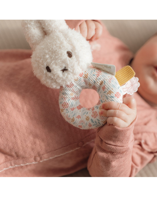 LITTLE DUTCH. Υφασμάτινη κουδουνίστρα Miffy - Lucky Blossom GRS