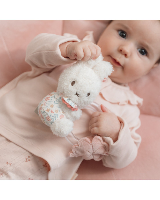 LITTLE DUTCH. Υφασμάτινη κουδουνίστρα με κρίκο Miffy - Lucky Blossom GRS