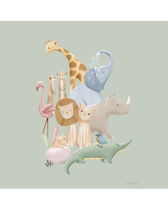 LITTLE DUTCH. Αφίσα A3 Safari Friends