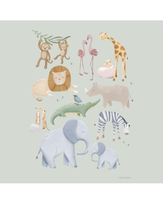LITTLE DUTCH. Αφίσα A3 Safari Friends
