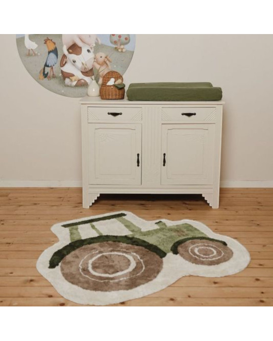 LITTLE DUTCH. Χαλί δωματίου Tractor με υπόστρωμα latex