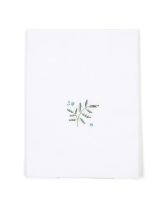 LITTLE DUTCH. Σεντόνι με κέντημα Blueberry Leaves 110x140