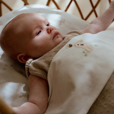 LITTLE DUTCH. Σεντόνι με κέντημα Baby Bunny 110x140