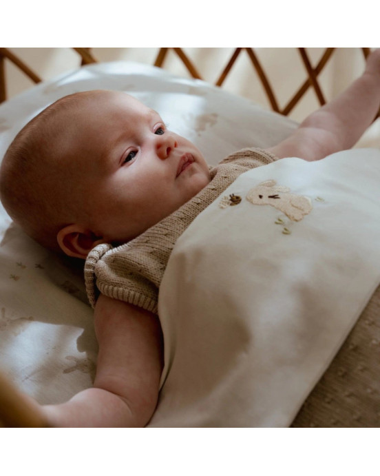 LITTLE DUTCH. Σεντόνι με κέντημα Baby Bunny 110x140