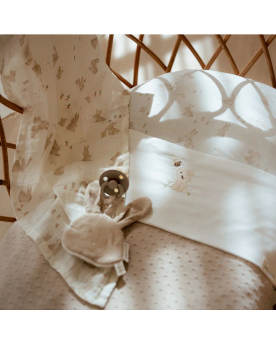 LITTLE DUTCH. Σεντόνι με κέντημα Baby Bunny 110x140