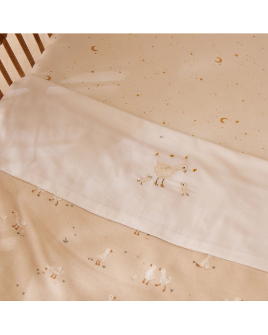 LITTLE DUTCH. Σεντόνι για λίκνο με κέντημα Little Goose 100x70