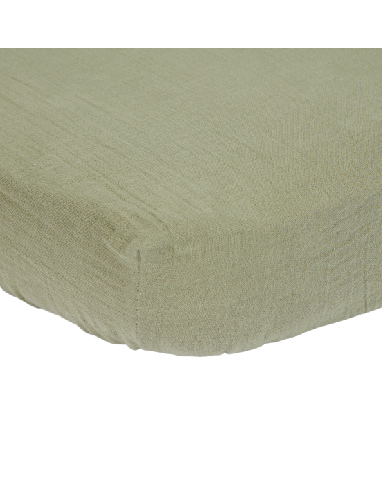 LITTLE DUTCH. Σεντόνι από μουσελίνα με λάστιχο Olive 70x140/150