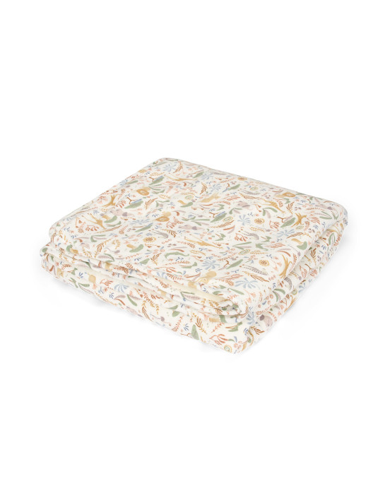 LITTLE DUTCH. Κουβέρτα με επένδυση fleece Safari Wonders 110x140