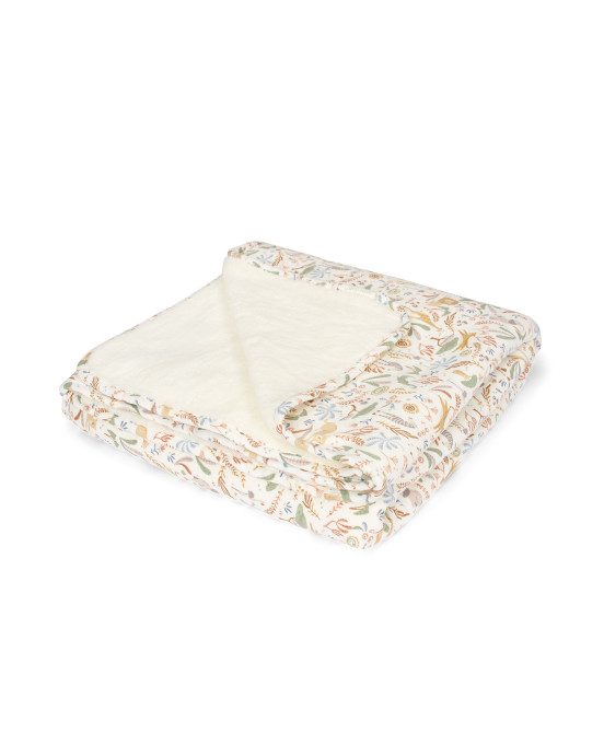 LITTLE DUTCH. Κουβέρτα με επένδυση fleece Safari Wonders 110x140
