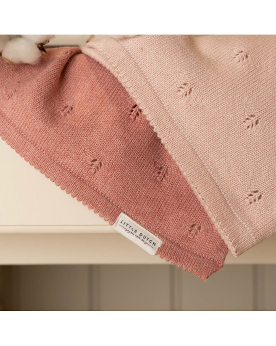 LITTLE DUTCH. Κουβέρτα πλεκτή Pure Pink Blush 70x100