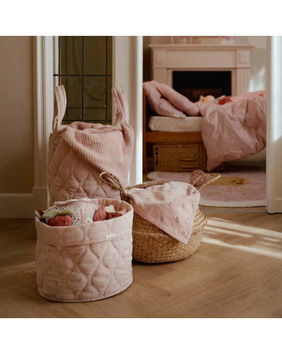 LITTLE DUTCH. Κουβέρτα πλεκτή με επένδυση fleece Pure Blossom 110x140