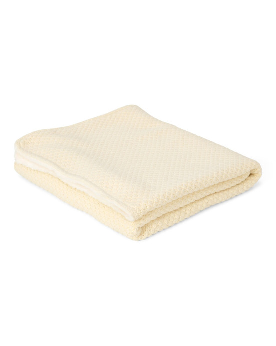 LITTLE DUTCH. Κουβέρτα πλεκτή με επένδυση fleece Soft White 110x140
